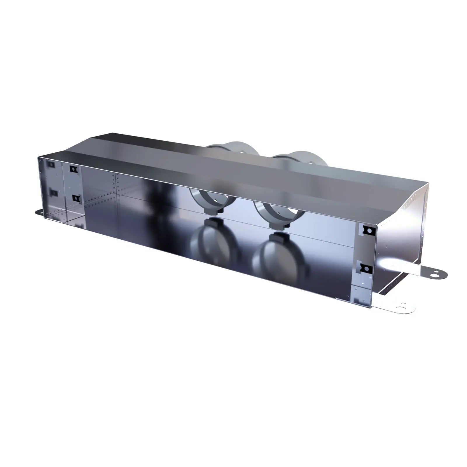 Cutie plenum de tavan / perete pentru grilă liniară – variantă liniară vedere gol pentru grilaj liniar - sistem de ventilație cu recuperare de căldură - Smartvent.ro Baia Mare