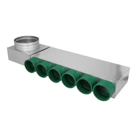 Distribuitor plat Ø160 pentru tuburi Ø75 mm – 6, 8, 10 sau 12 ieșiri - tub flexibil ventilație antistatic - Smartvent.ro Baia Mare