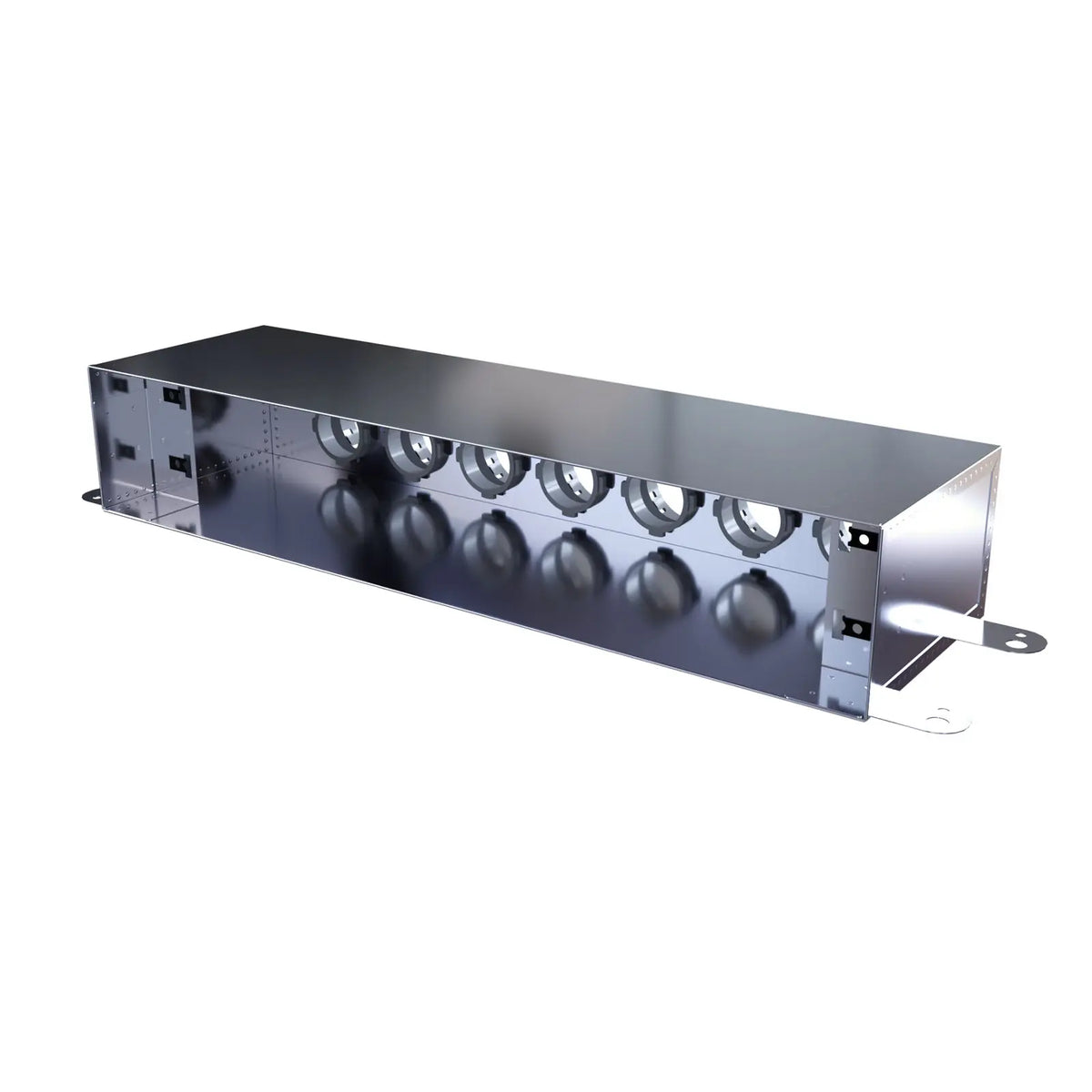 Cutie plenum de tavan / perete pentru grilă liniară – variantă liniară 7x50 vedere pentru grilaj liniar - sistem de ventilație cu recuperare de căldură - Smartvent.ro Baia Mare
