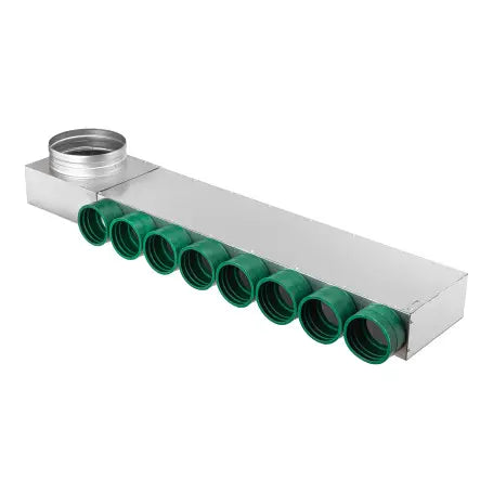 Distribuitor plat Ø160 pentru tuburi Ø75 mm – 6, 8, 10 sau 12 ieșiri - tub flexibil ventilație antistatic - Smartvent.ro Baia Mare