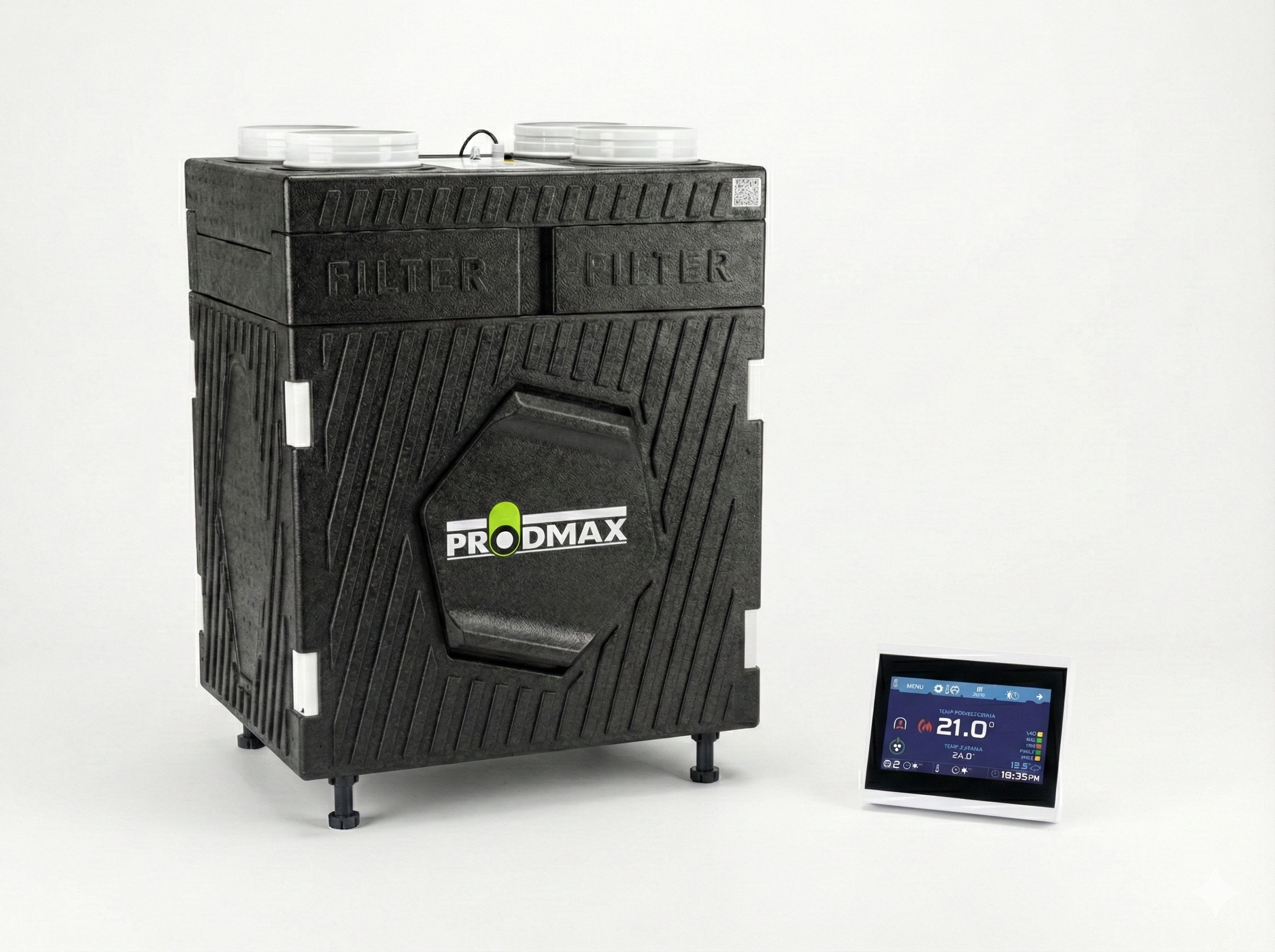 Centrala de ventilatie cu recuperare de caldura impreuna cu termostat cu ecran tactil Aero neno colo 4 - sistem de ventilație cu recuperare de căldură - Smartvent.ro Baia Mare