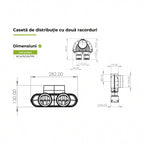 Plenum 2x75/125 socket racordare scurt