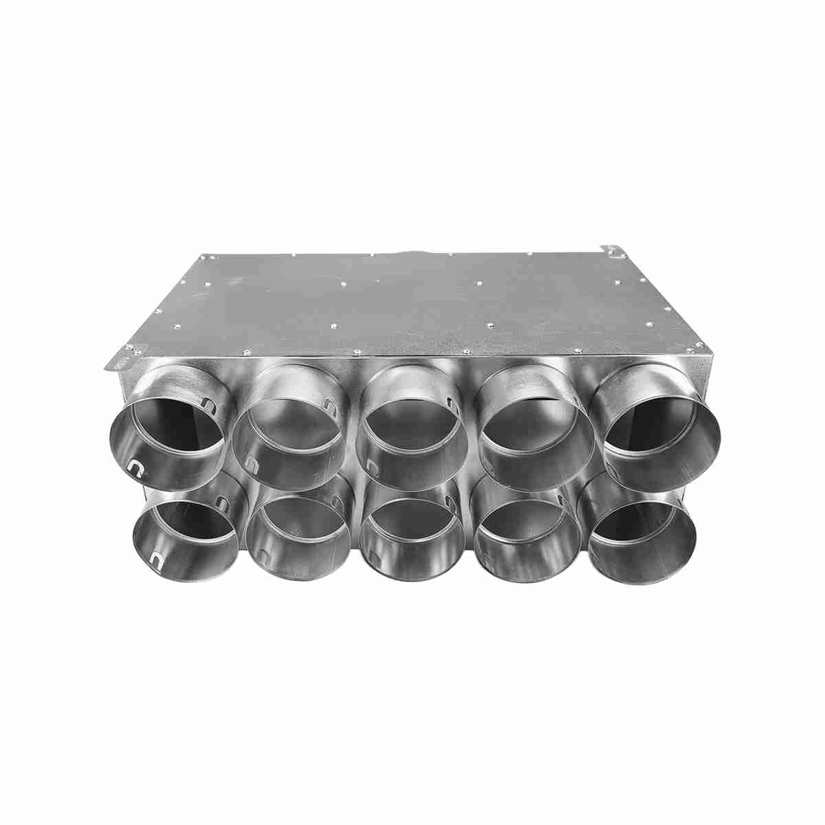Cutie_distributie_liniar_10_75_160 vedere fata iesiri pentru tub flexibil - sistem de ventilație cu recuperare de căldură - Smartvent.ro Baia Mare