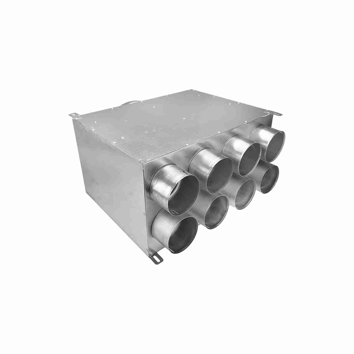 Cutie distributie unghiular simplu 8×75 / Ø200 lateral racorduri tub flexibil - sistem de ventilație cu recuperare de căldură - Smartvent.ro Baia Mare