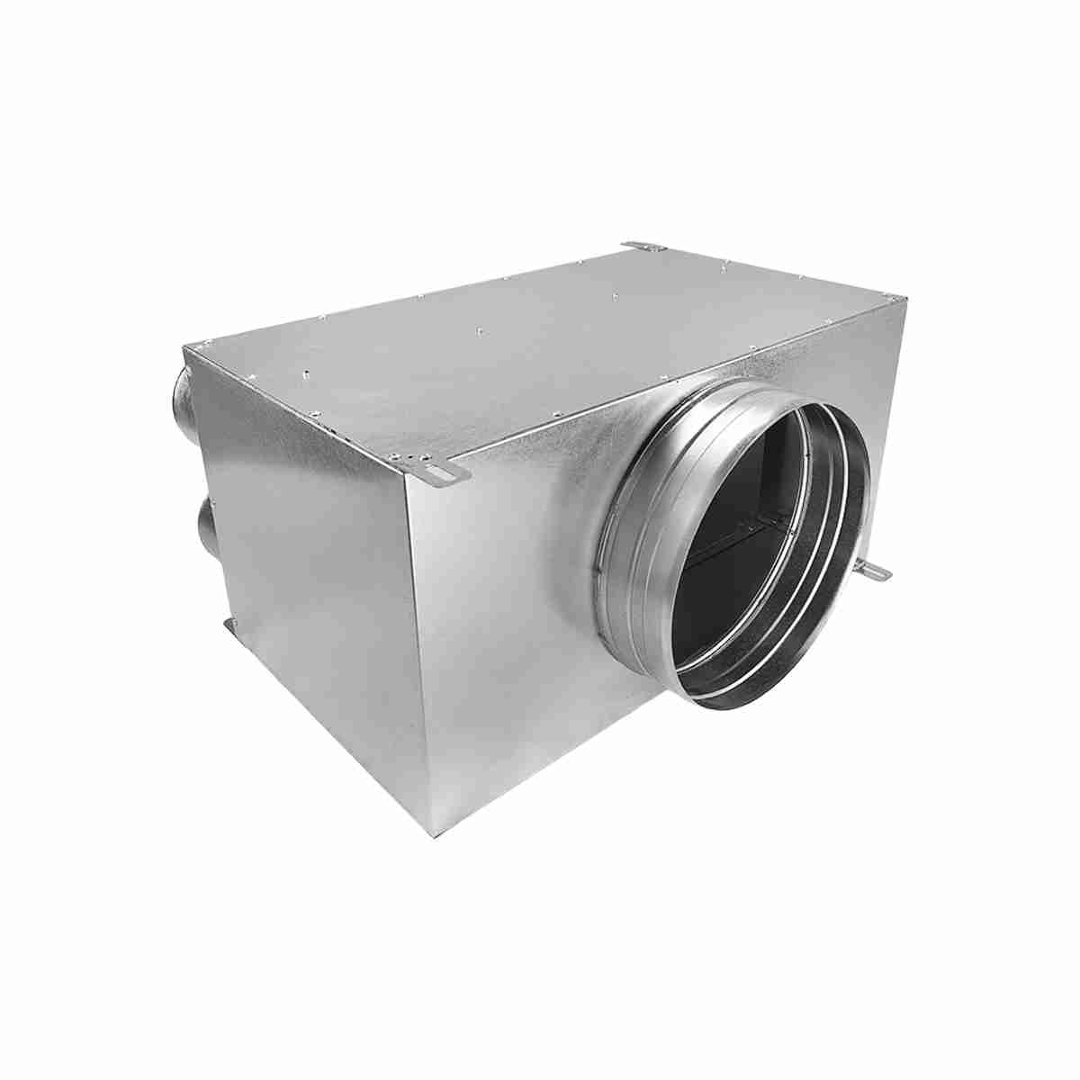  Distribuior liniar 10×75 / Ø200 vedere laterala racord principal otel - sistem de ventilație cu recuperare de căldură - Smartvent.ro Baia Mare