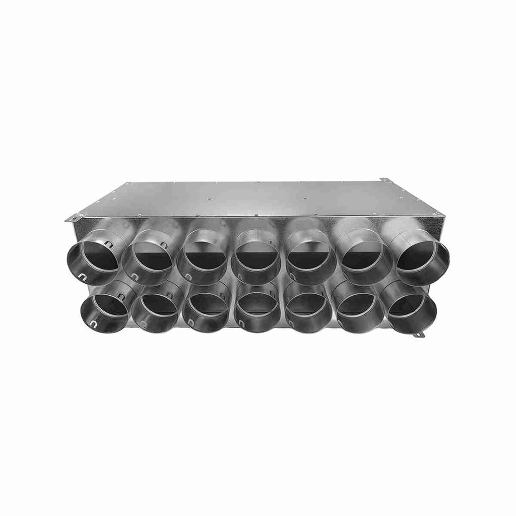 Distribuitorul liniar 14×75 / Ø200 vedere racordare tub flexibil 