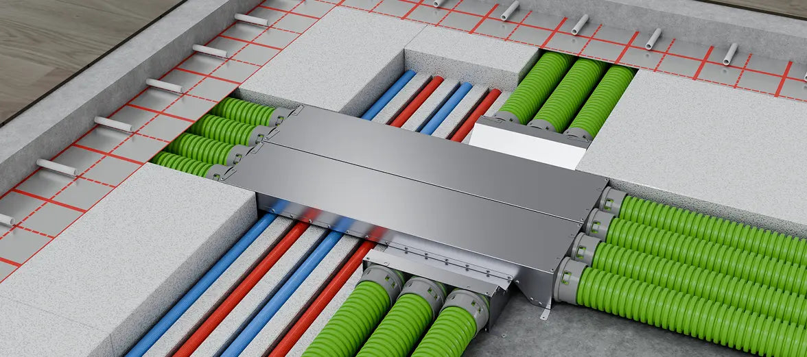 Element de trecere pentru evitarea coliziunilor INOX Ø75 mm cu tib flexibil verde in sapa - sistem de ventilație cu recuperare de căldură - Smartvent.ro Baia Mare