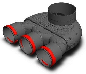 Plenum 3x75/125 socket racordare scurt - sistem de ventilație cu recuperare de căldură - Smartvent.ro Baia Mare