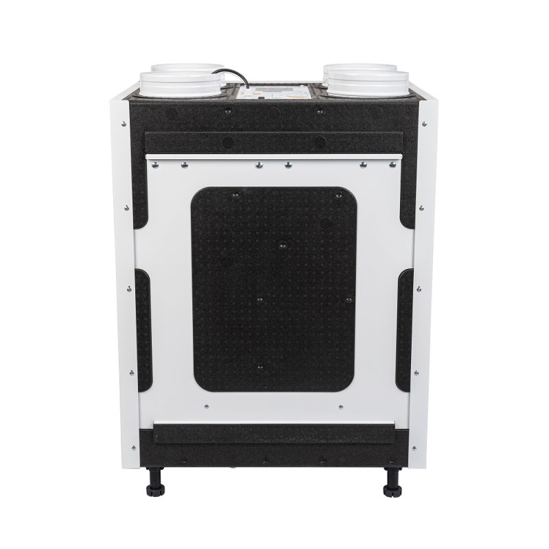 centrala ventilatie cu recuperare de caldura vedere spate cu izolatie fonica din EPP culoare neagra prodmax  - sistem de ventilație cu recuperare de căldură - Smartvent.ro Baia Mare