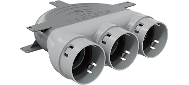 Cutie plenum PP 3x75 | 90 m³/h | Debit Mare - sistem de ventilație cu recuperare de căldură - Smartvent.ro Baia Mare