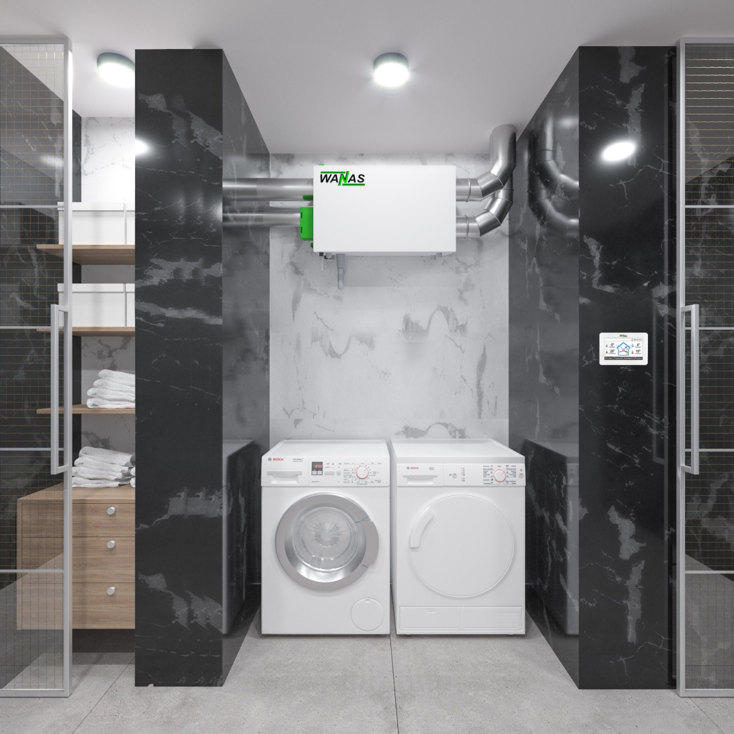 Wanas 250 H  - Schimbator de caldura entalpic - sistem de ventilație cu recuperare de căldură - Smartvent.ro Baia Mare