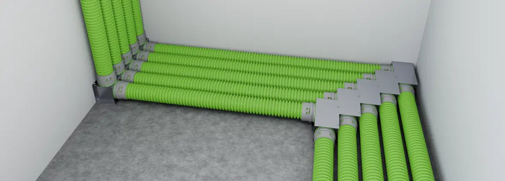 Cot 90° din inox pentru tub flexibil Ø75 mm – variantă orizontală și verticală