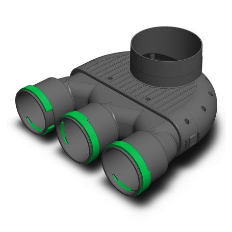 Plenum 3x75/125 socket racordare scurt - sistem de ventilație cu recuperare de căldură - Smartvent.ro Baia Mare