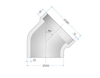 detalii tehnice cot eps 45 grade cu  gaura de 280 mm si 250 mm