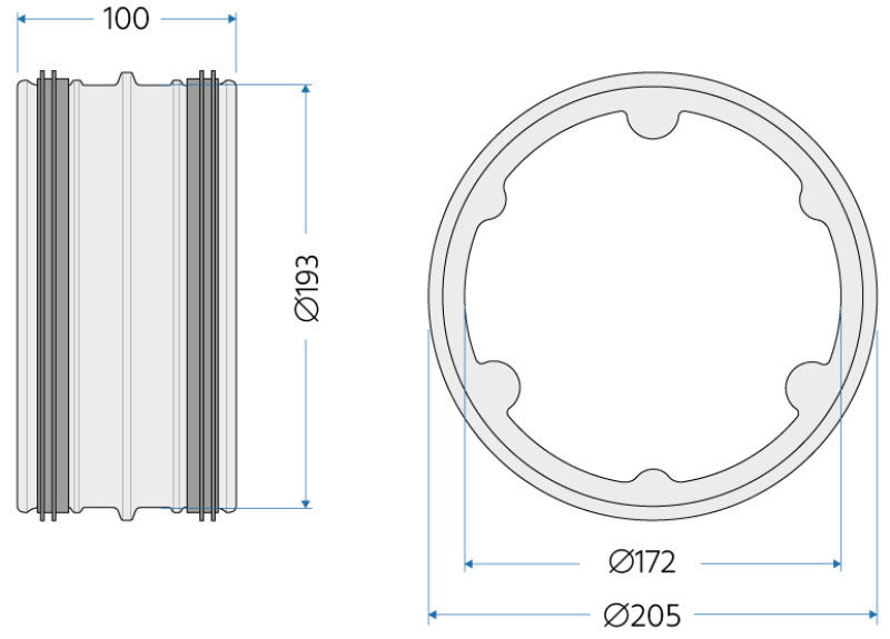 Niplu pentru racordare tub - tub flexibil ventilație antistatic - Smartvent.ro Baia Mare