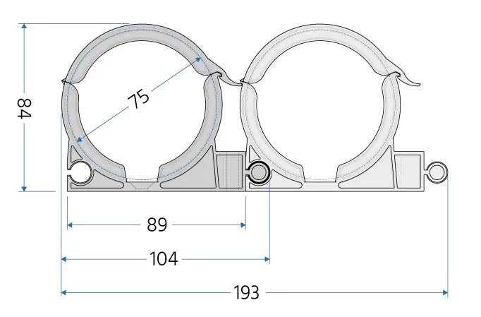 Clemele de prindere cu închidere pentru tuburi flexibile PEFLEX Ø75 mm | 10 buc