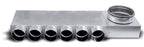 cutie distribuitor din otel galvanizat simplu cu 6 iesiri si un racord de 160 mm dreapta