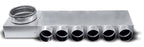 cutie distribuitor din otel galvanizat simplu cu 6 iesiri si un racord de 160 mm stanga