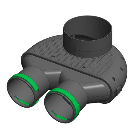 Plenum 2x75/125 socket racordare scurt - sistem de ventilație cu recuperare de căldură - Smartvent.ro Baia Mare