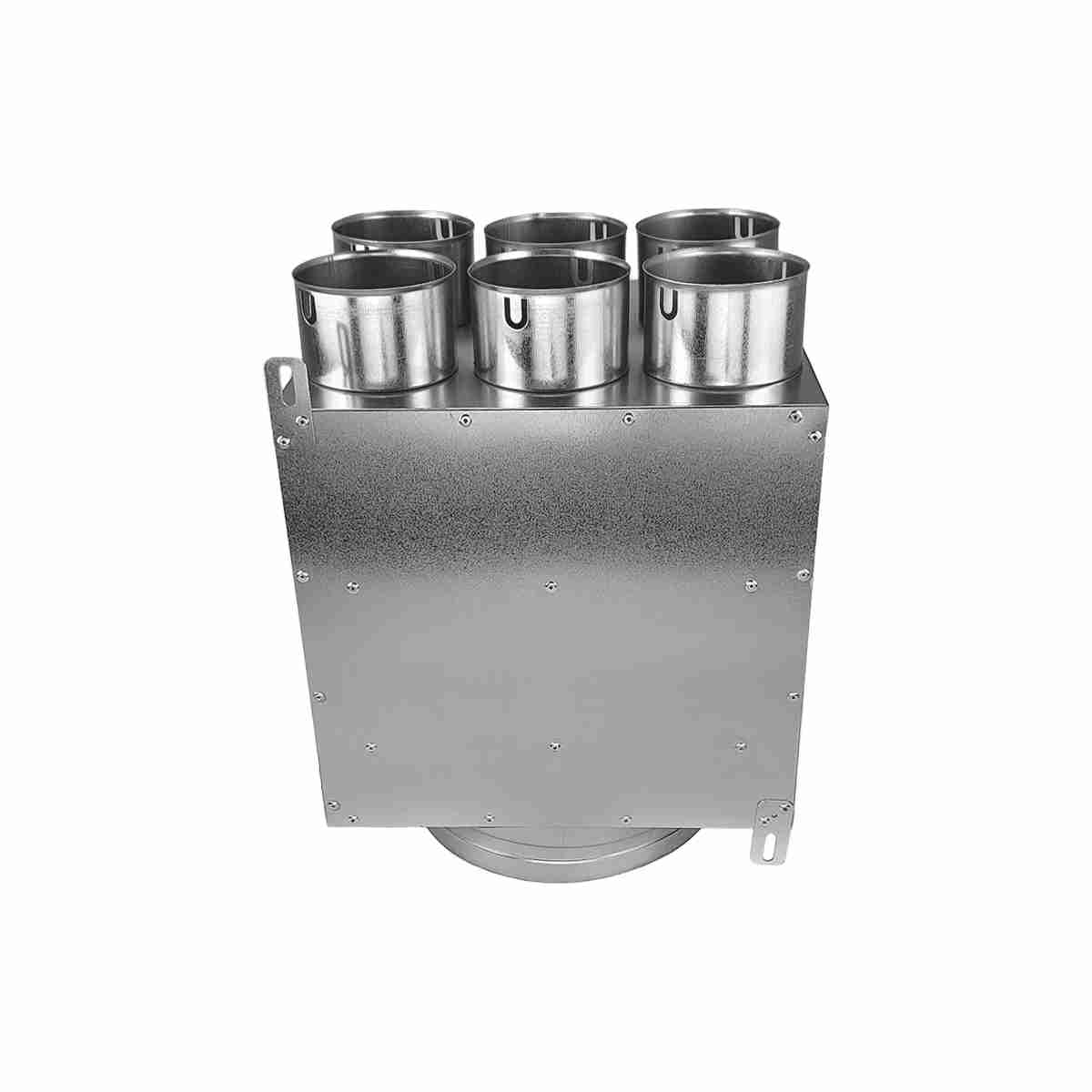 Distribuitor unghiular simplu 6×75/200 - cutie de distribuție sistem ventilație - Smartvent.ro Baia Mare