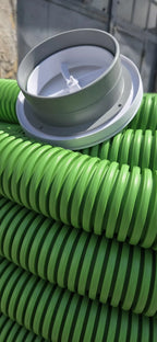 verso anemostat rotund alb pe tuburi flexibile verzi poza reala smartvent 